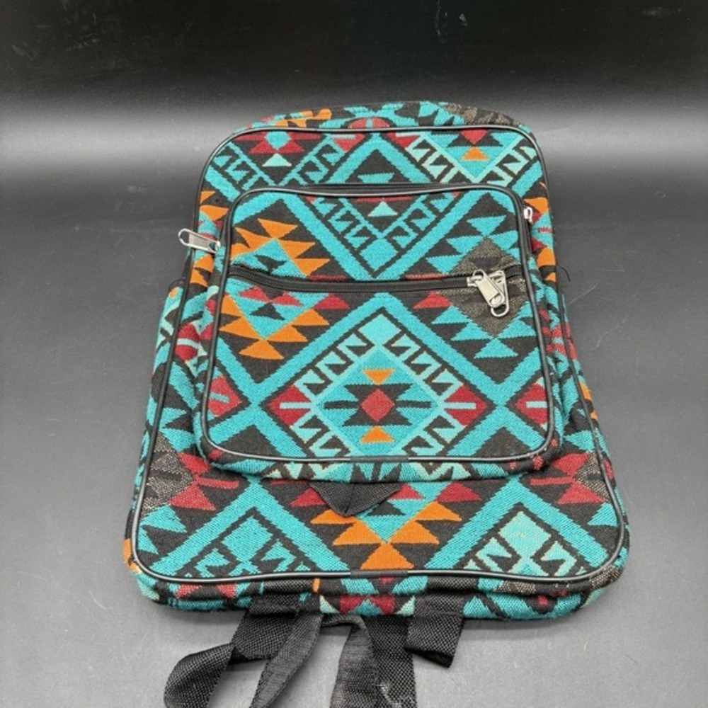 El Paso Saddle Blanket Co Southwestern Navajo Print Backpack 70% Acrylic - Picture 3 of 16